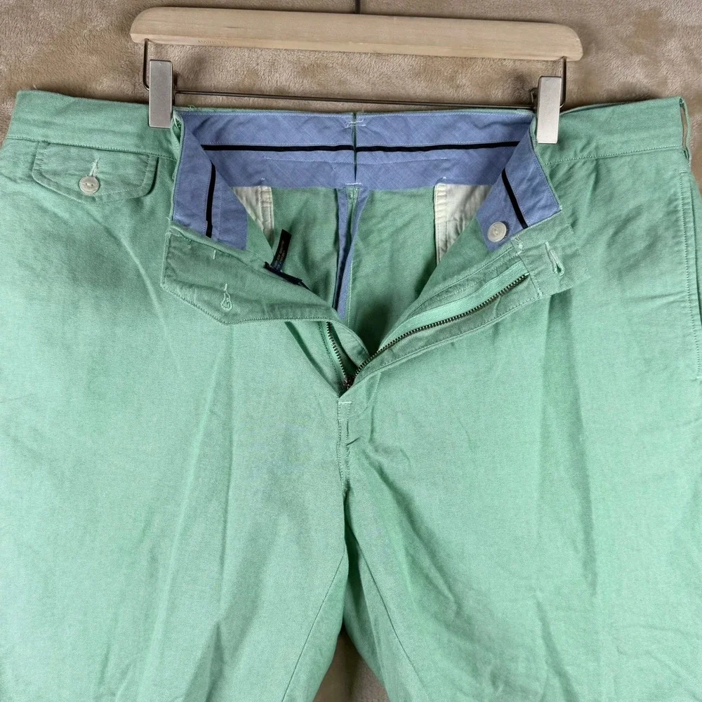 Polo Ralph Lauren Mens Green Oxford Cotton Classic Fit Shorts Size 40 Flat Front